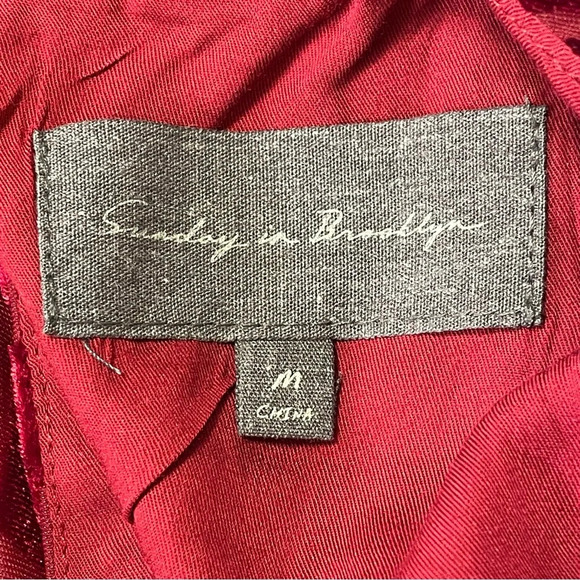 SUNDAY IN BROOKLYN‎ by ANTHROPOLOGIE Labyrinth Print Sleeveless Top in Red Wine - Picture 6 of 7